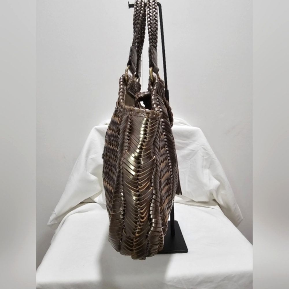 Anya Hindmarch Metallic Woven-Leather Bag - Picture 6 of 16